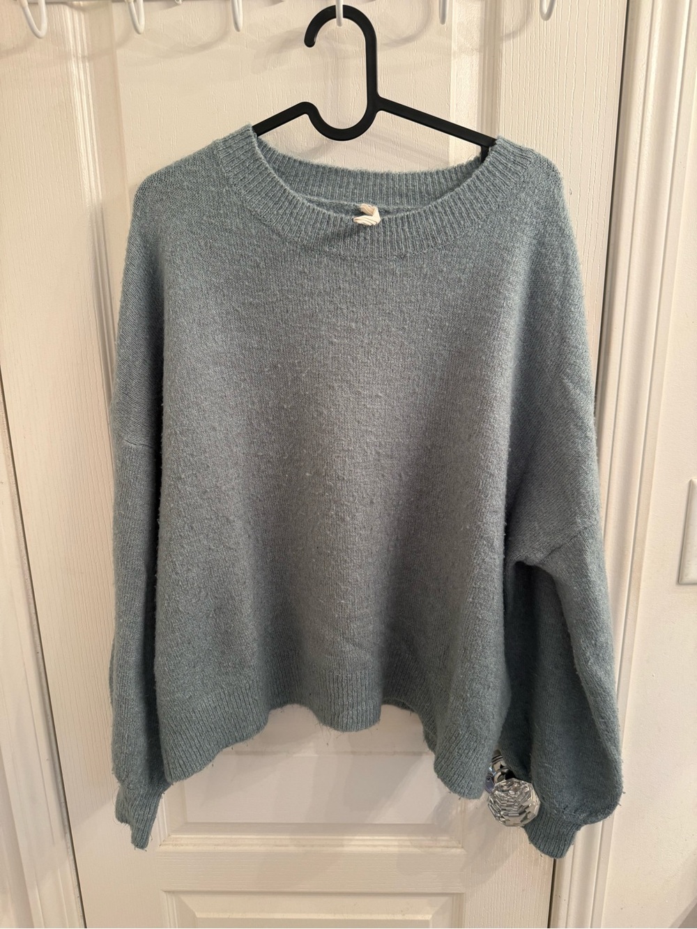 Soft Knit Crewneck Sweater in Dusty Blue
